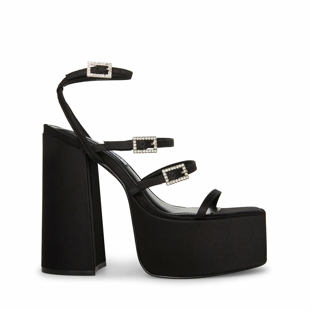 STEVEMADDEN NEW & NOW GIA BLACK SATIN