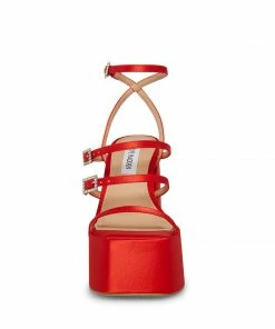 STEVEMADDEN NEW & NOW GIA RED SATIN