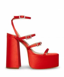STEVEMADDEN NEW & NOW GIA RED SATIN