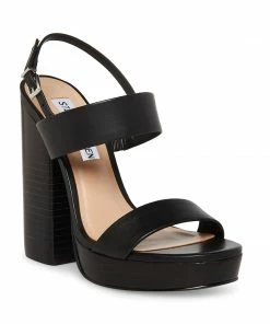 SteveMadden WOMEN’S SHOES IESHA BLACK LEATHER