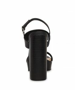 SteveMadden WOMEN’S SHOES IESHA BLACK LEATHER