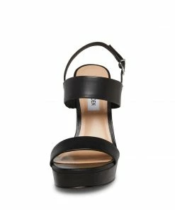 SteveMadden WOMEN’S SHOES IESHA BLACK LEATHER