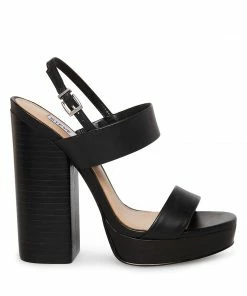 SteveMadden WOMEN’S SHOES IESHA BLACK LEATHER