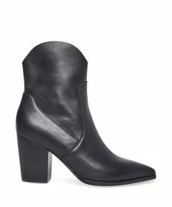 SteveMadden WOMEN’S SHOES JANETTA BLACK LEATHER