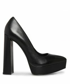 STEVEMADDEN JASMINE BLACK LEATHER WOMEN’S SHOES