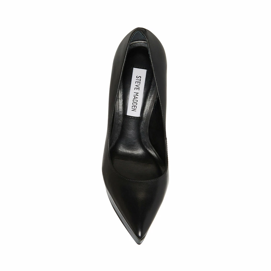STEVEMADDEN JASMINE BLACK LEATHER WOMEN’S SHOES