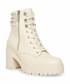 SteveMadden WOMEN’S SHOES JAYDIN BONE LEATHER