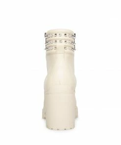 SteveMadden WOMEN’S SHOES JAYDIN BONE LEATHER