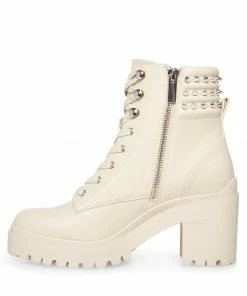 SteveMadden WOMEN’S SHOES JAYDIN BONE LEATHER