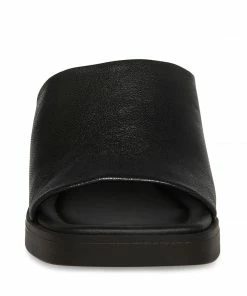 STEVEMADDEN WOMEN’S SHOES KATE BLACK LEATHER