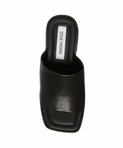 STEVEMADDEN WOMEN’S SHOES KATE BLACK LEATHER