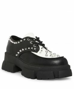 STEVEMADDEN KOLLYNS BLACK/WHITE LEATHER NEW & NOW