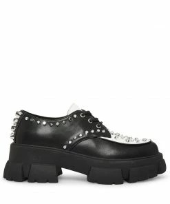 STEVEMADDEN KOLLYNS BLACK/WHITE LEATHER NEW & NOW