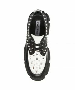 STEVEMADDEN KOLLYNS BLACK/WHITE LEATHER NEW & NOW