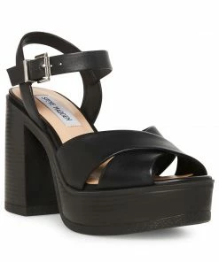 STEVEMADDEN KYGO BLACK LEATHER WOMEN’S SHOES