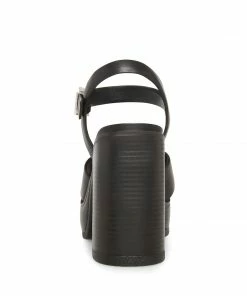 STEVEMADDEN KYGO BLACK LEATHER WOMEN’S SHOES