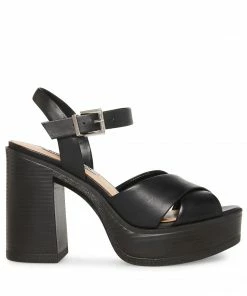 STEVEMADDEN KYGO BLACK LEATHER WOMEN’S SHOES