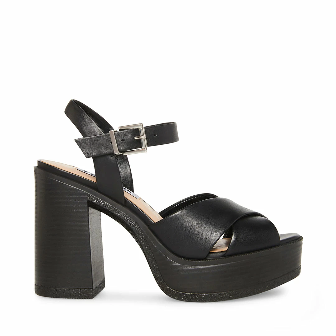 STEVEMADDEN KYGO BLACK LEATHER WOMEN’S SHOES