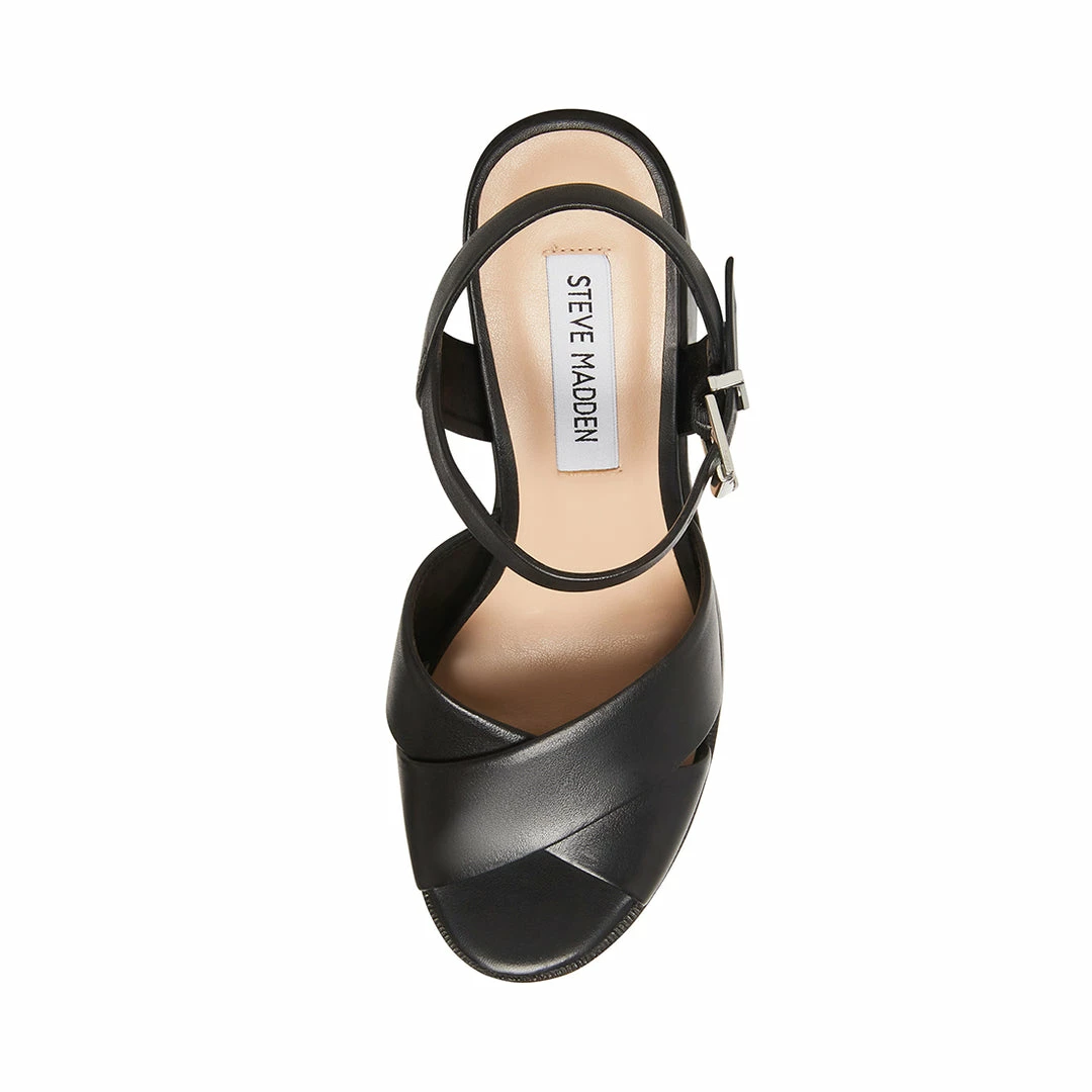 STEVEMADDEN KYGO BLACK LEATHER WOMEN’S SHOES