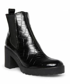 SteveMadden LEHANNA BLACK CROCODILE WOMEN’S SHOES
