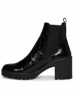SteveMadden LEHANNA BLACK CROCODILE WOMEN’S SHOES