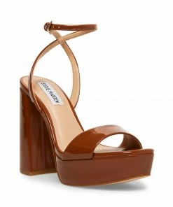 SteveMadden LESSA COGNAC PATENT WOMEN’S SHOES