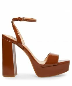 SteveMadden LESSA COGNAC PATENT WOMEN’S SHOES