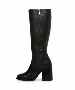 STEVEMADDEN NEW & NOW LIZA BLACK LEATHER
