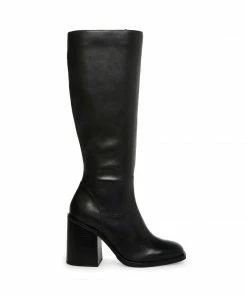 STEVEMADDEN NEW & NOW LIZA BLACK LEATHER