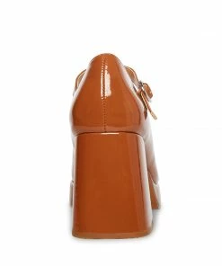 SteveMadden WOMEN’S SHOES MINGLE COGNAC PATENT