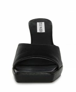 STEVEMADDEN WOMEN’S SHOES PENNY BLACK LEATHER
