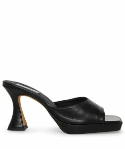 STEVEMADDEN WOMEN’S SHOES PENNY BLACK LEATHER