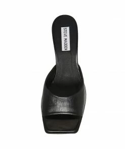 STEVEMADDEN WOMEN’S SHOES PENNY BLACK LEATHER