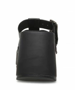 STEVEMADDEN PIERCE BLACK LEATHER WOMEN’S SHOES