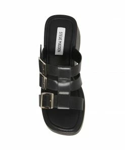 STEVEMADDEN PIERCE BLACK LEATHER WOMEN’S SHOES