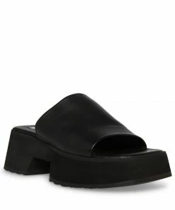 STEVEMADDEN SAMMIE BLACK LEATHER WOMEN’S SHOES