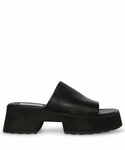 STEVEMADDEN SAMMIE BLACK LEATHER WOMEN’S SHOES