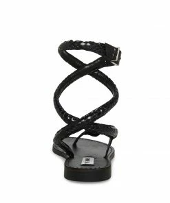 STEVEMADDEN SCALES BLACK SNAKE WOMEN’S SHOES