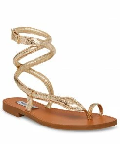 STEVEMADDEN WOMEN’S SHOES SCALES GOLD SNAKE
