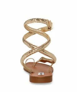 STEVEMADDEN WOMEN’S SHOES SCALES GOLD SNAKE