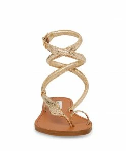 STEVEMADDEN WOMEN’S SHOES SCALES GOLD SNAKE