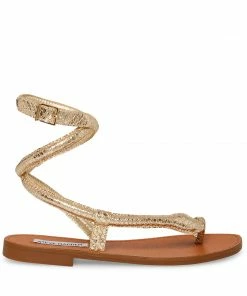 STEVEMADDEN WOMEN’S SHOES SCALES GOLD SNAKE
