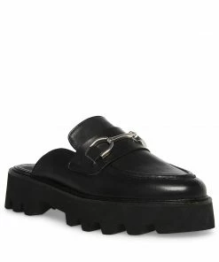 STEVEMADDEN WOMEN’S SHOES SHIRLEY BLACK LEATHER