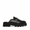 STEVEMADDEN WOMEN’S SHOES SHIRLEY BLACK LEATHER