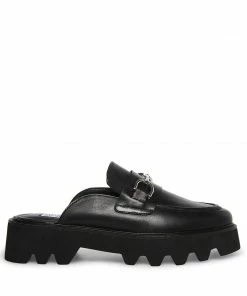 STEVEMADDEN WOMEN’S SHOES SHIRLEY BLACK LEATHER