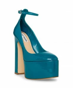 STEVEMADDEN SKYRISE TEAL PATENT