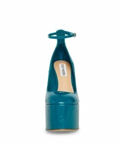 STEVEMADDEN SKYRISE TEAL PATENT