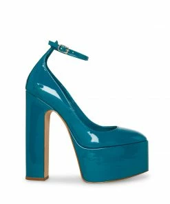STEVEMADDEN SKYRISE TEAL PATENT