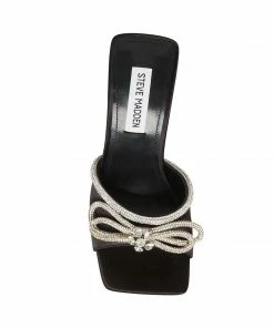 STEVEMADDEN EMBELLISH BLACK SATIN