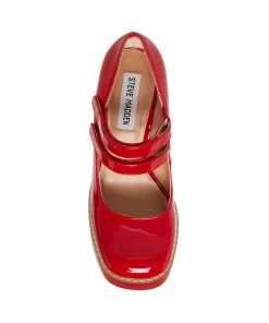 SteveMadden WOMEN’S SHOES TWICE RED PATENT